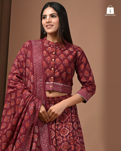 Madan-mohana maroon | Gopi dress collection