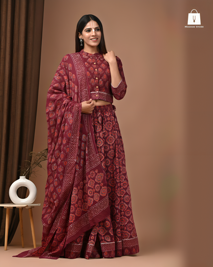 Madan-mohana maroon | Gopi dress collection
