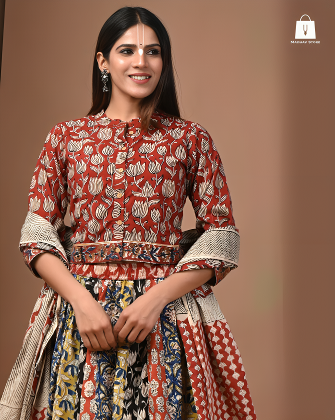 Rasbihari rust multicolour | Gopi dress collection