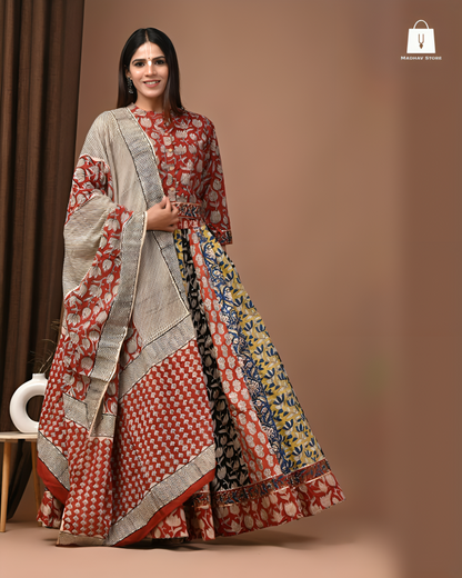 Rasbihari rust multicolour | Gopi dress collection