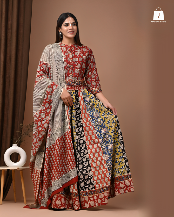 Rasbihari rust multicolour | Gopi dress collection