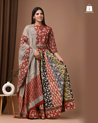 Rasbihari rust multicolour | Gopi dress collection
