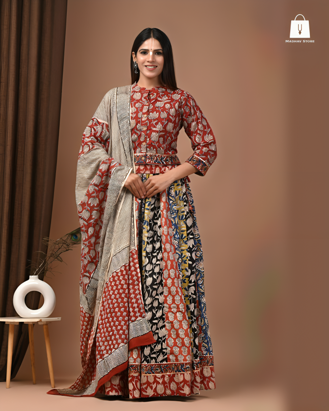 Rasbihari rust multicolour | Gopi dress collection