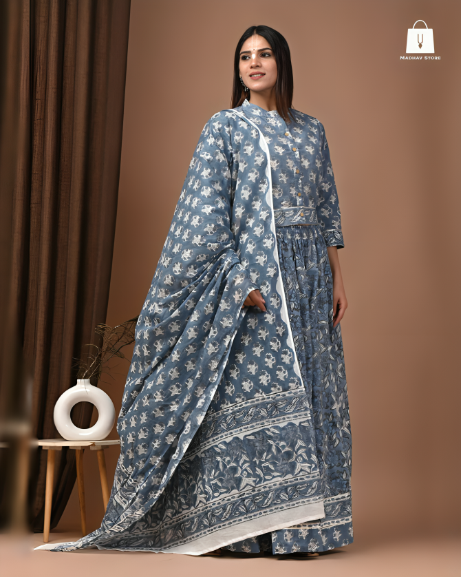 Ghanshyam grey-blue | Gopi dress collection