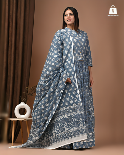 Ghanshyam grey-blue | Gopi dress collection