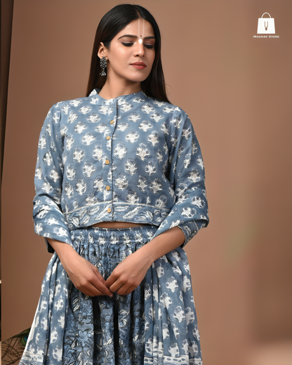 Ghanshyam grey-blue | Gopi dress collection