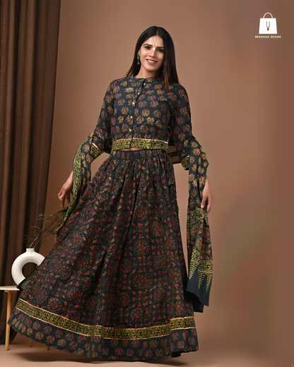 Barsaane waali Black olive | Gopi dress collection