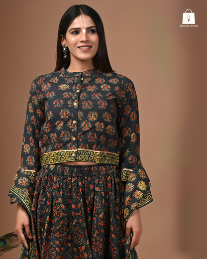 Barsaane waali Black olive | Gopi dress collection