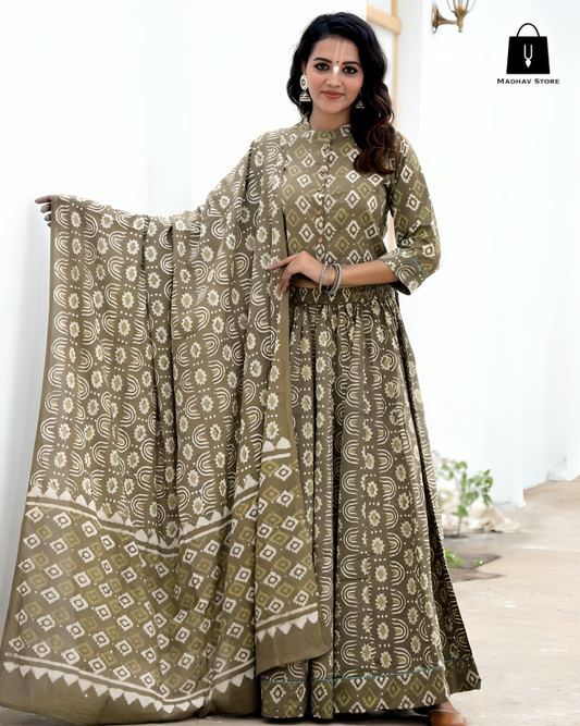 Shyamsundar sage olive | Gopi dress collection