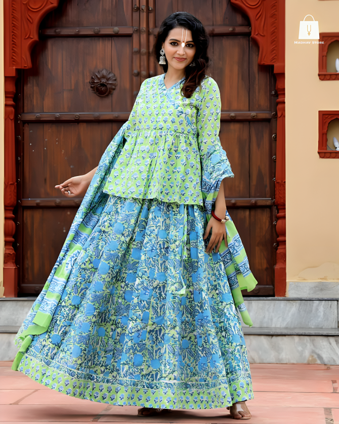 Acyuta Aqua lime | Gopi dress collection