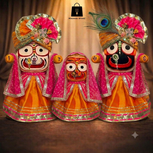 Nikunj Utsav | Janmashtami special Premium Dress with Turbans and Chandrika for Jagannath Baladeva Subhadra