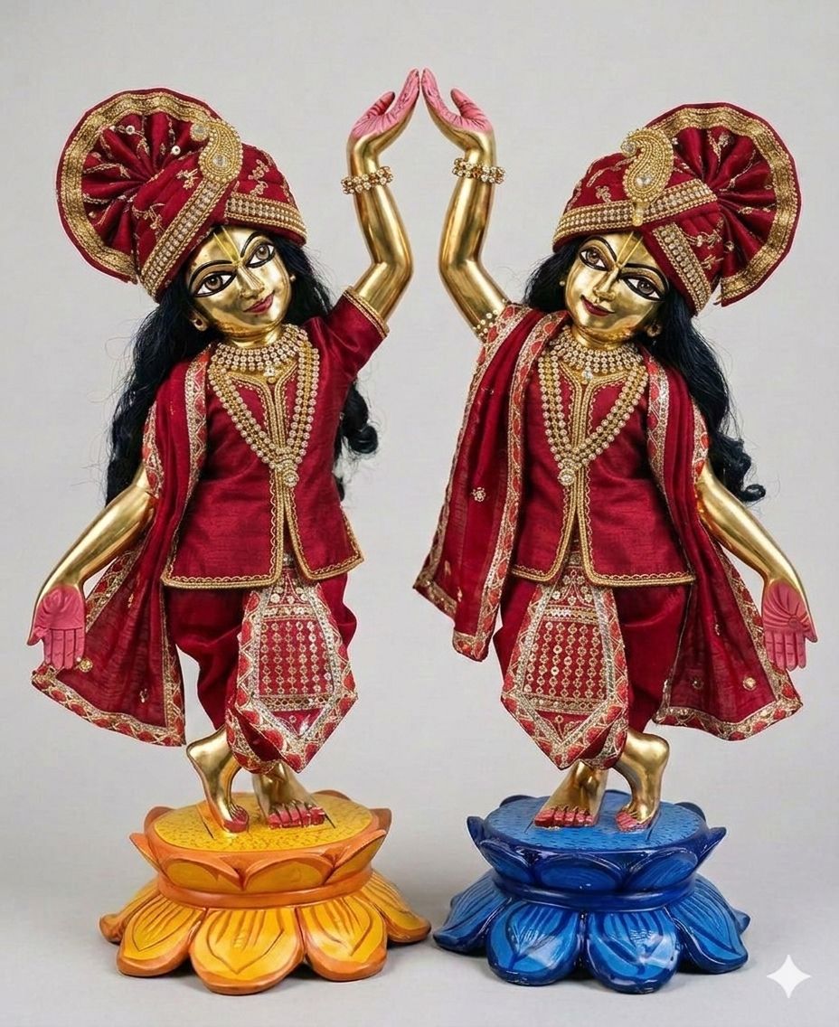 Anuraga Vastra | hand embroidery heavy dress for Gaura Nitai with heavy Pagdi