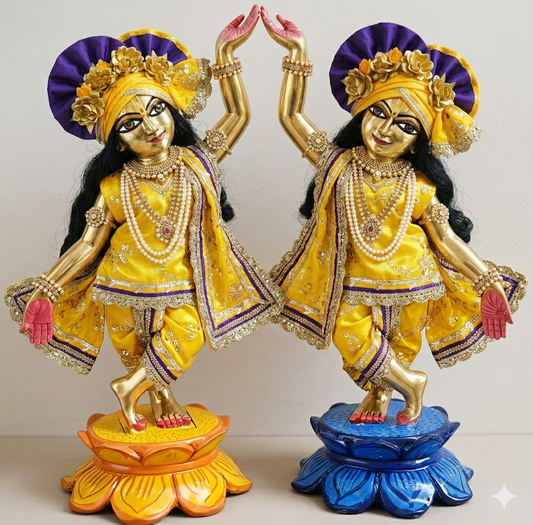 Banasti Utsav Vastra | hand embroidery heavy dress for Gaura Nitai with heavy Pagdi