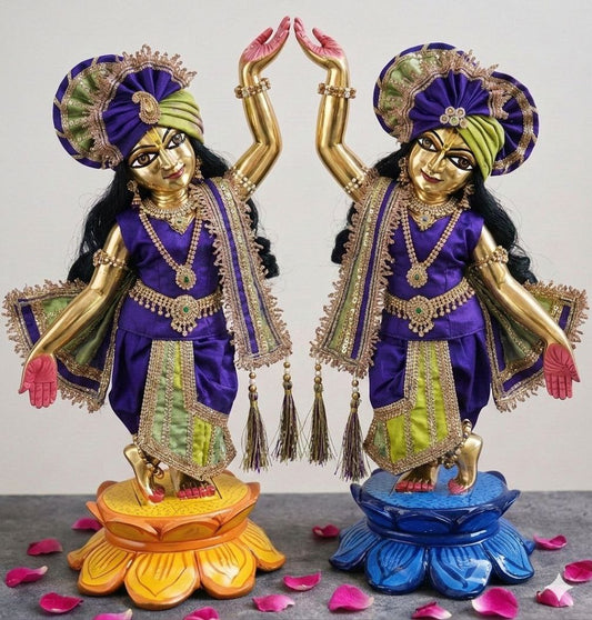 Gaura Nitai Raj Vilas | silk heavy dress for Gaura Nitai with heavy Pagdi