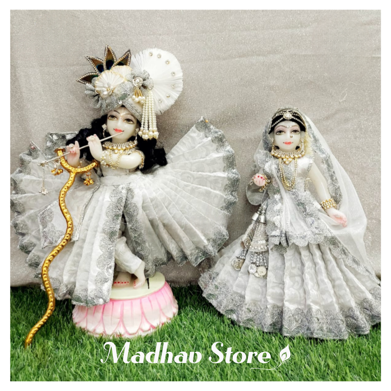 Radha Krishna Mandir Poshak at best price in Mathura by Divine Craft | ID:  11328179555