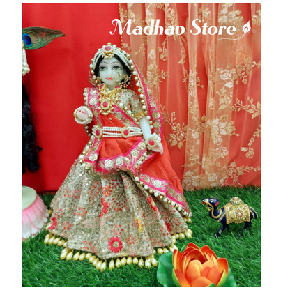 Royal Pearl Georgette Hand Embroidery Janmashtami special Dress for Radha Krishna with Pagdi