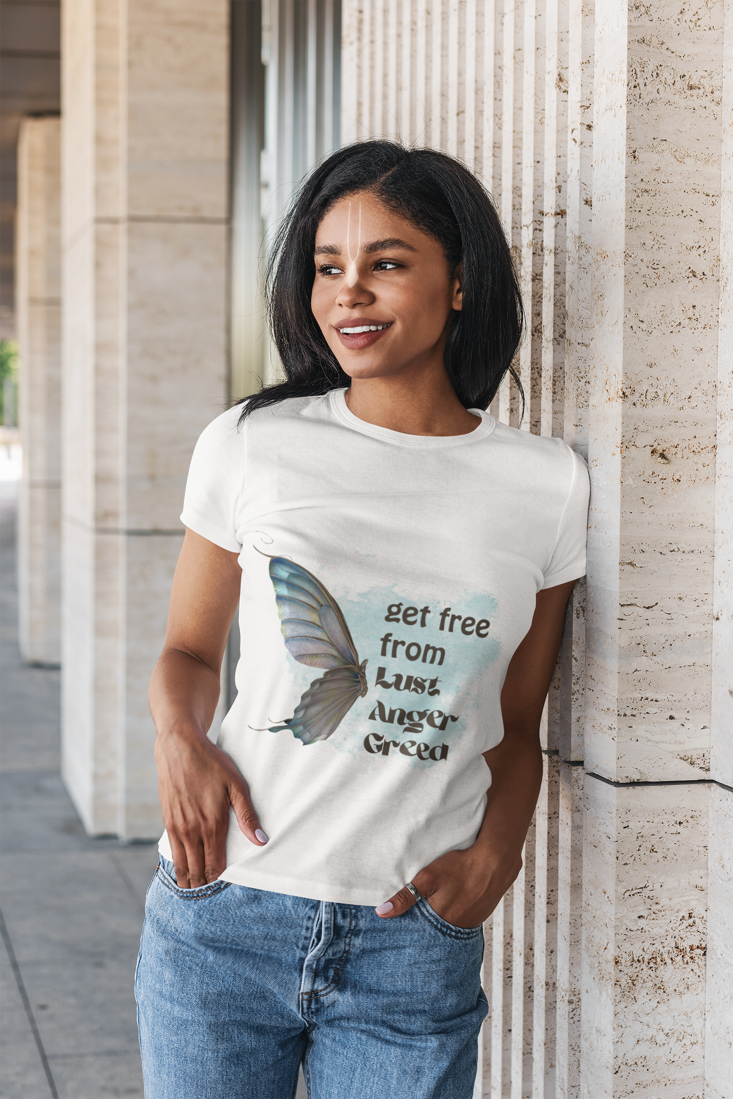 Get free from lust , anger & greed Tshirt for Women