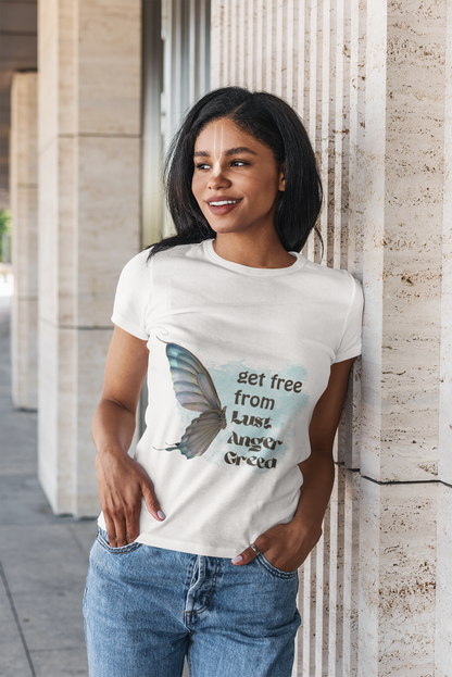 Get free from lust , anger & greed Tshirt for Women