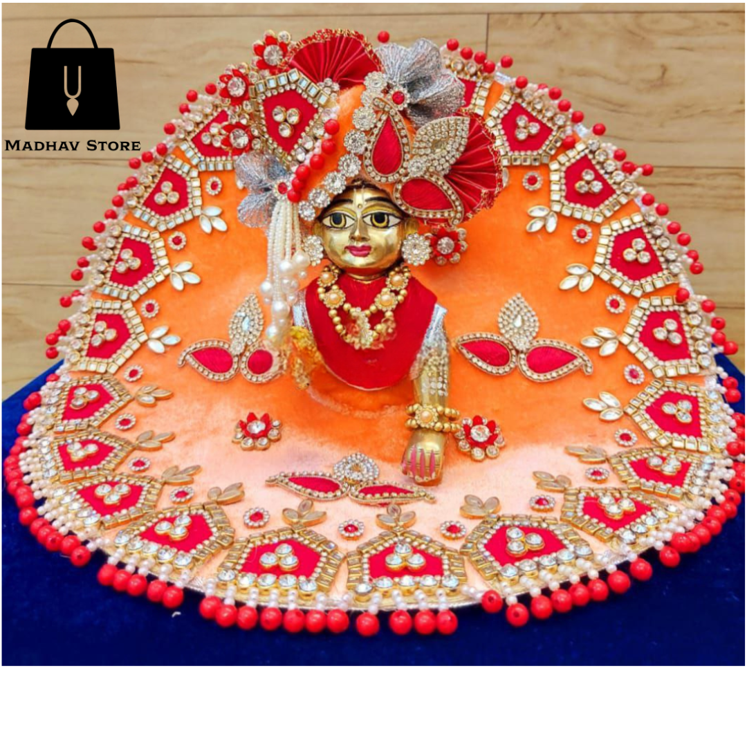 Temple Patch Dress with pagdi for Laddu Gopal