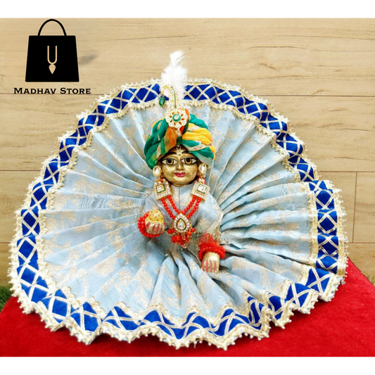 Light Blue Rajasthan Traditional Dress with pagdi for Laddu Gopal