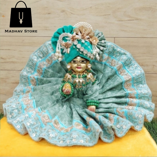 Sea Green Pashmina Dress for Laddu Gopal