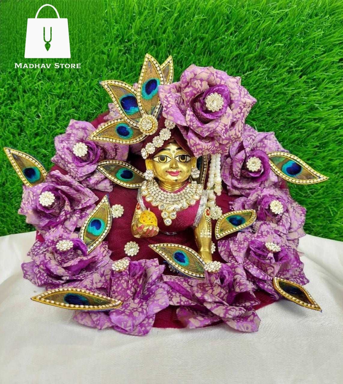Purple Peacock Dress for Laddu Gopal
