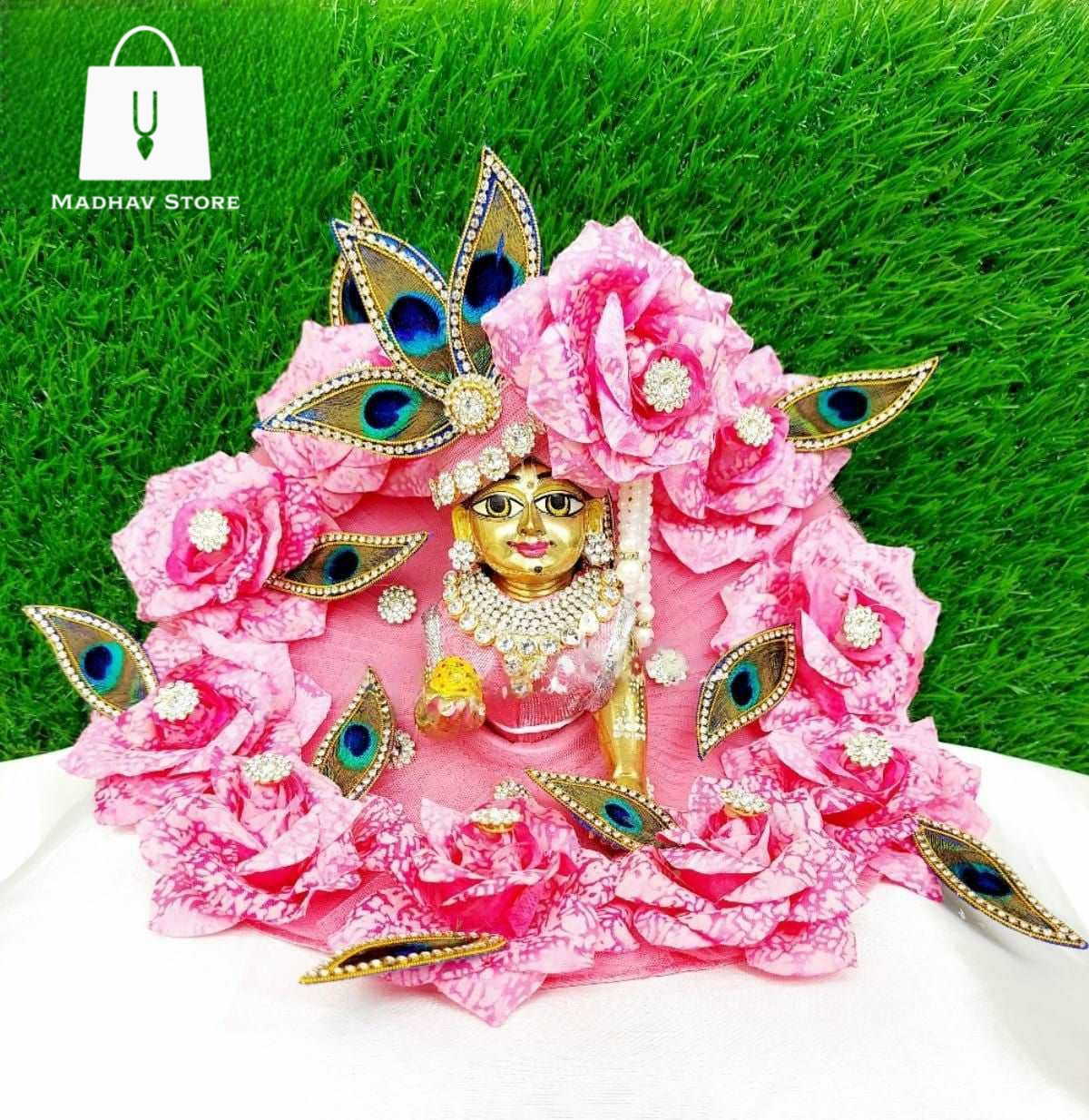 Pink Peacock Dress for Laddu Gopal