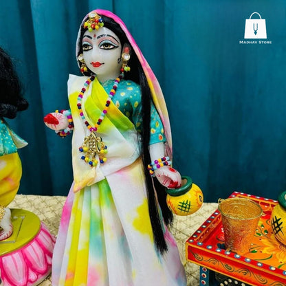 Special Cowherd style Holi Dress for Radha Krishna with Pagdi