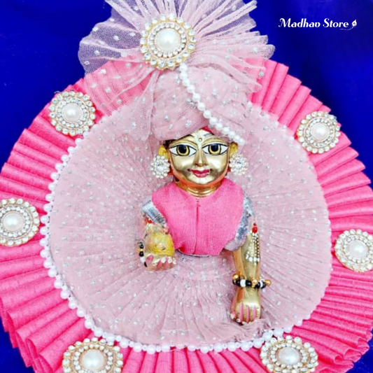 Pink Pearl Dress with pagdi for Laddu Gopal