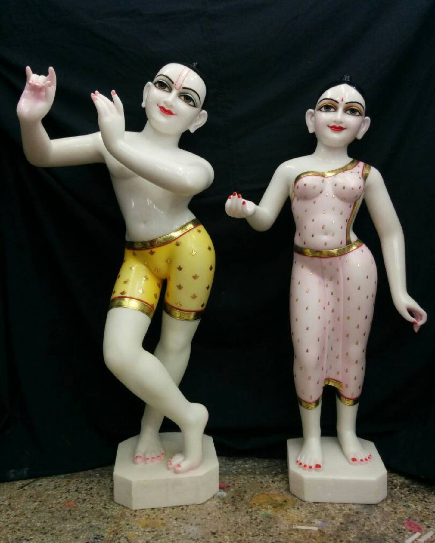 Sri Sri Radha Madhav Beautiful White Makrana Marble Deities