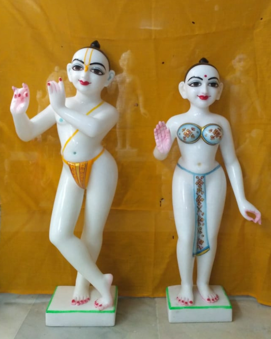 Sri Sri Radha Govinda Beautiful White Makrana Marble Deities
