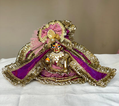 The Maharanika Shringar silk poshak with heavy Pagdi for Laddu Gopal