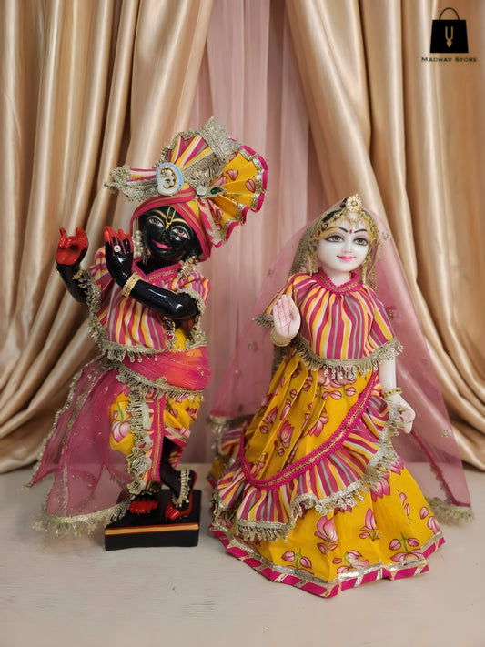 The 'Kamal-Kiran' Premium Cotton Dress set for Radha Krishna with heavy Turban