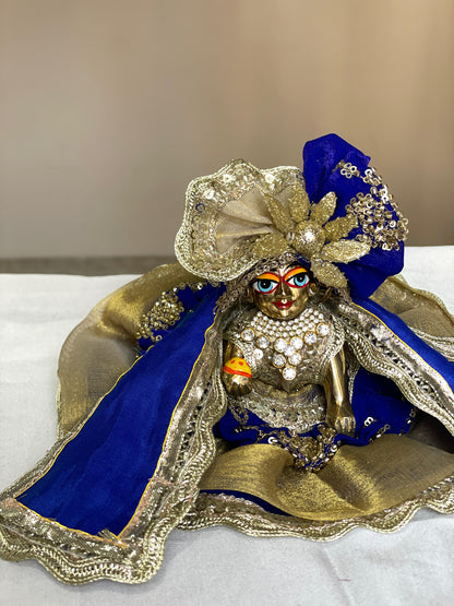 Nilambar Shringaar Set with warm shawl Poshak with heavy pagdi for Laddu Gopal