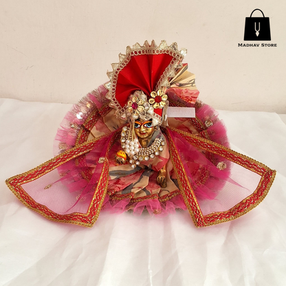 The 'Vraja-Lal' Premium Cotton dress set for Laddu Gopal with Turban