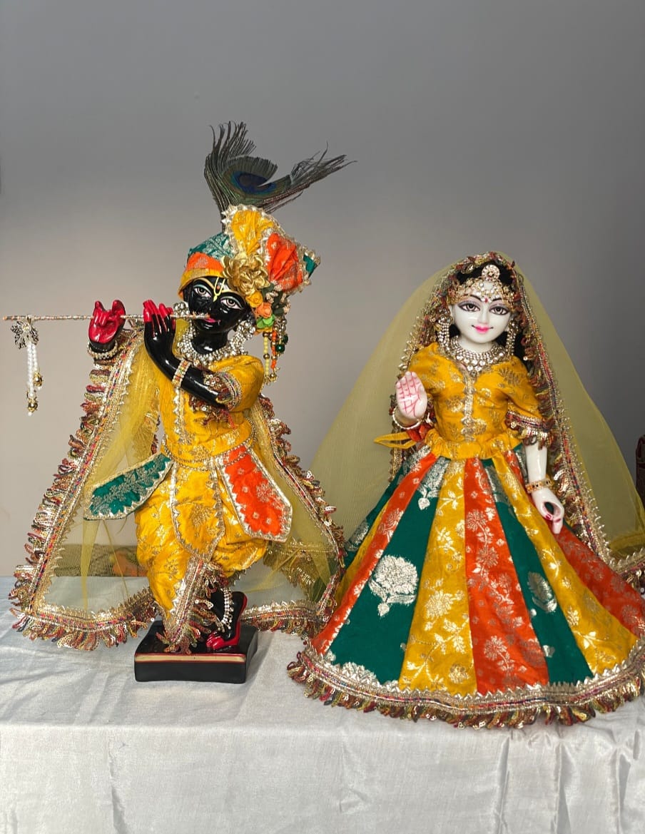 Vrindavan Utsav | banarasi silk heavy dress for Radha Krishna with heavy Pagdi