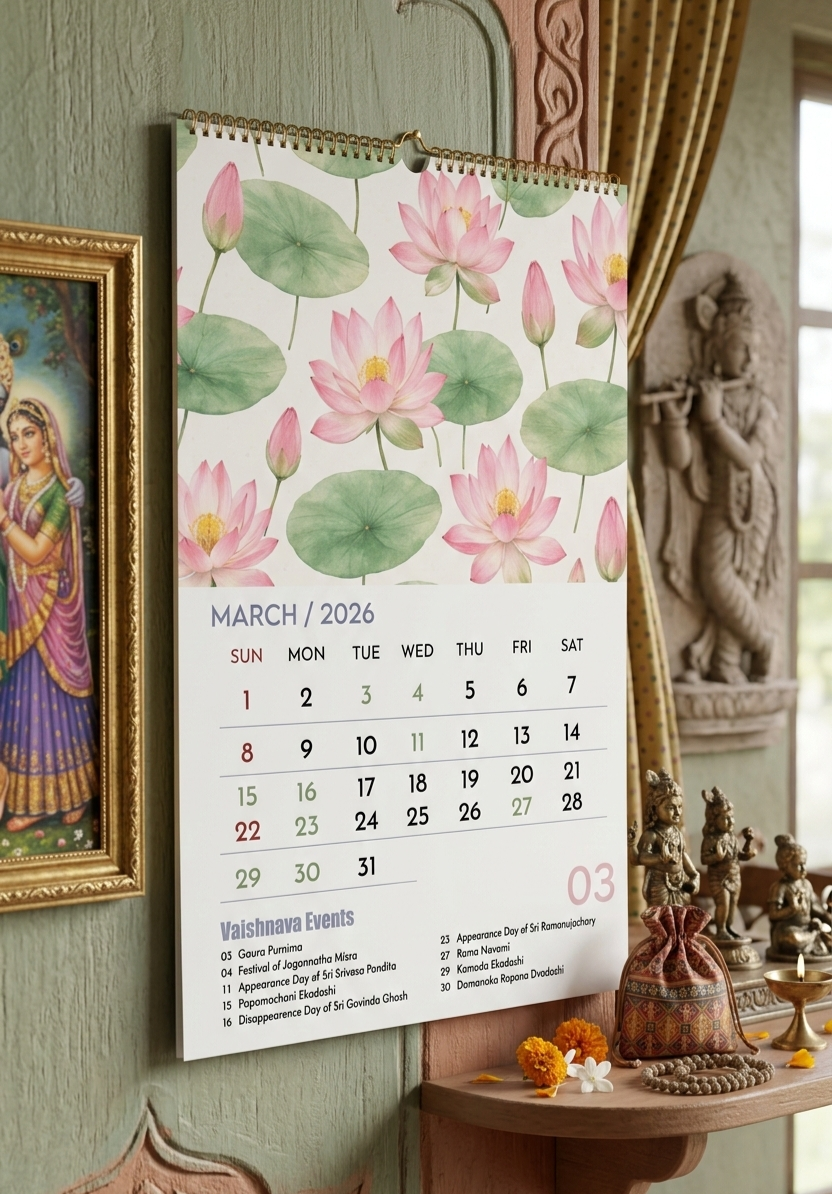 2026 Vaishnav Calendar starting from Gaura Purnima | Wall Calendar
