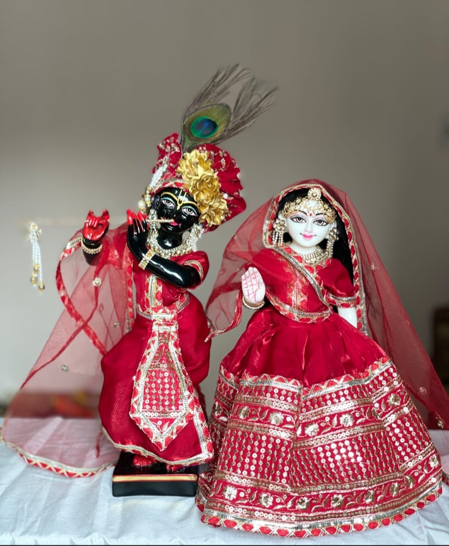 Anuraga Vastra | hand embroidery heavy dress for Radha Krishna with heavy Pagdi