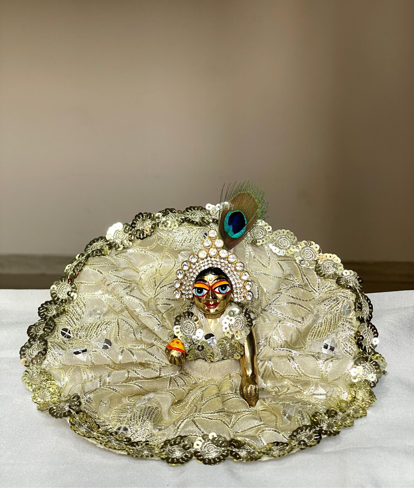 Warmth of Vrindavan set with warm shawl Poshak with heavy pagdi for Laddu Gopal