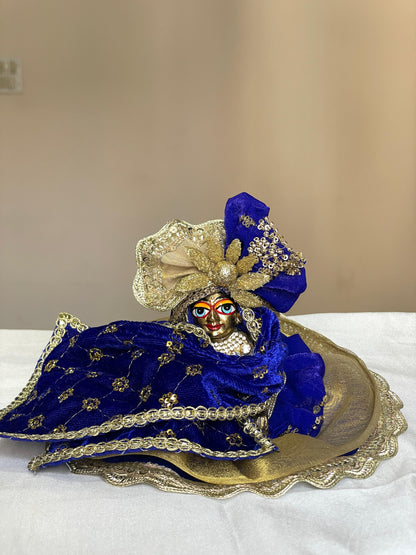 Nilambar Shringaar Set with warm shawl Poshak with heavy pagdi for Laddu Gopal