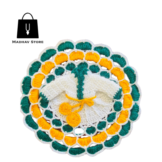 Multicolour classic Hand stitched woolen Winter Special Dress for Laddu gopal