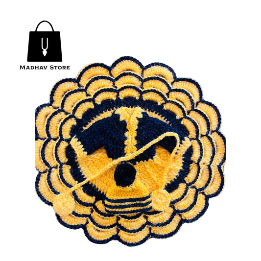 Yellow & Black Hand stitched woolen Winter Special Dress for Laddu gopal