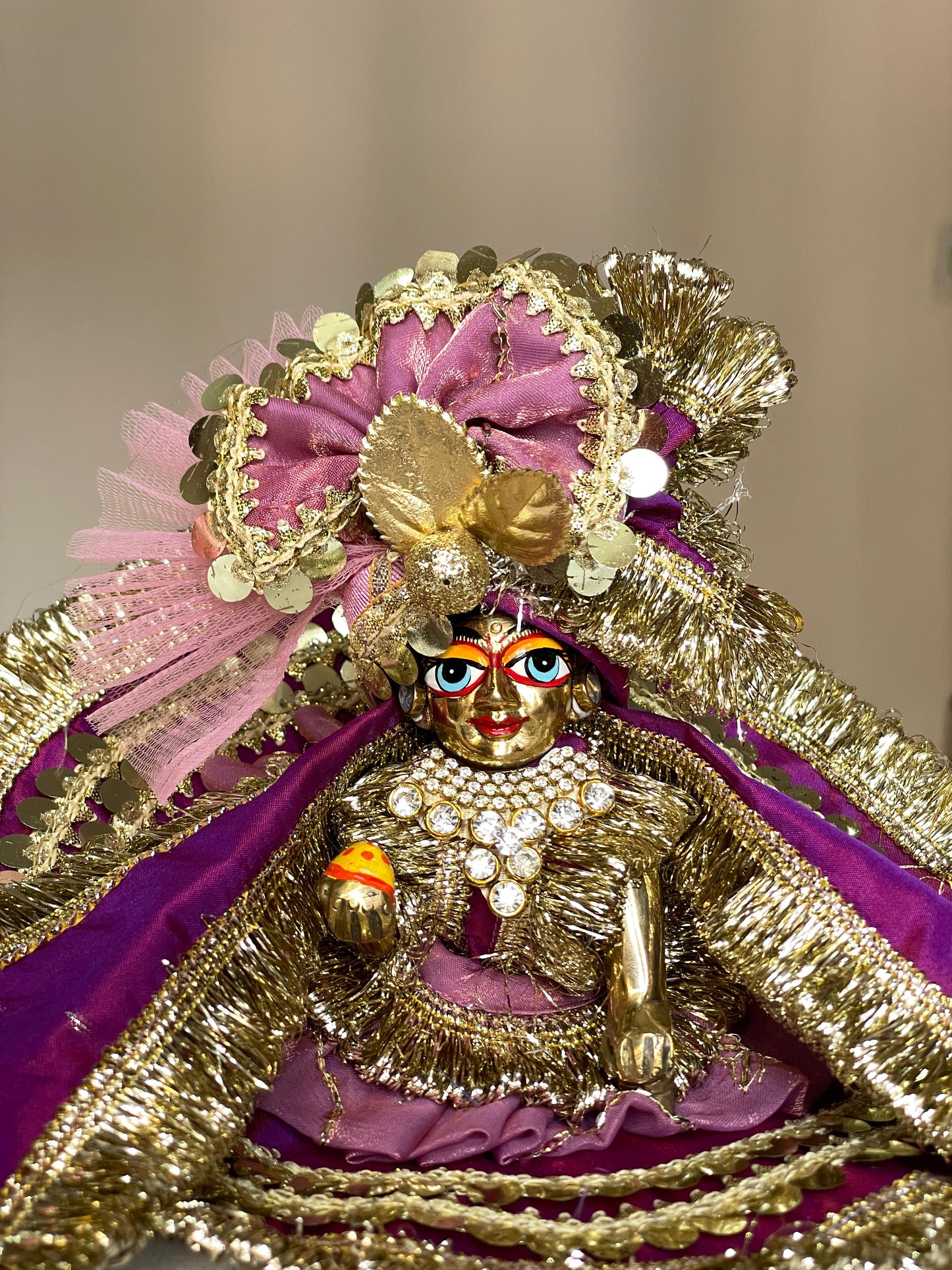 The Maharanika Shringar silk poshak with heavy Pagdi for Laddu Gopal