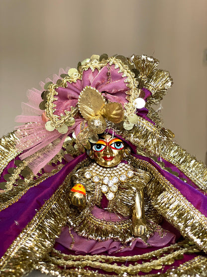 The Maharanika Shringar silk poshak with heavy Pagdi for Laddu Gopal