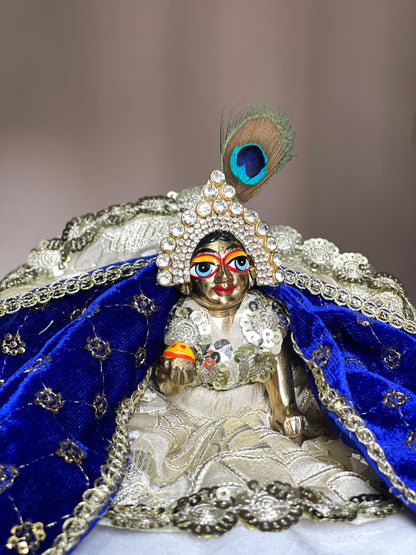 Warmth of Vrindavan set with warm shawl Poshak with heavy pagdi for Laddu Gopal