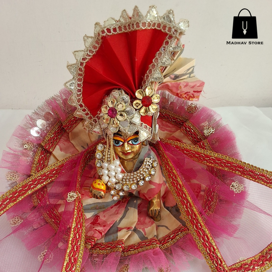 The 'Vraja-Lal' Premium Cotton dress set for Laddu Gopal with Turban