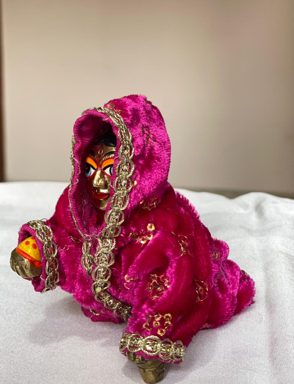 Sheetal Rakshak velvet with handwork poshak for Laddu Gopal