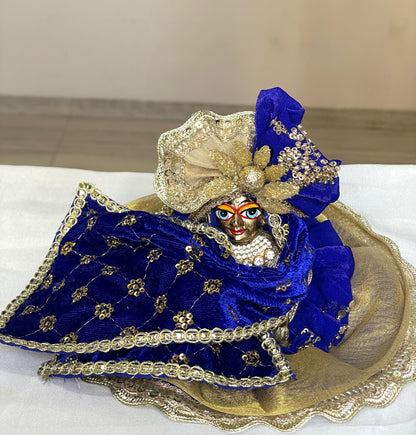 Nilambar Shringaar Set with warm shawl Poshak with heavy pagdi for Laddu Gopal