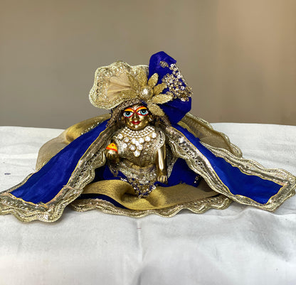 Nilambar Shringaar Set with warm shawl Poshak with heavy pagdi for Laddu Gopal